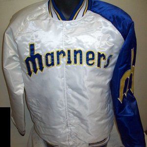 SEATTLE MARINERS Starter Full Zip Trident Jacket WHITE & BLUE M L XL 2X